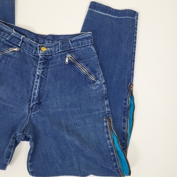 90's Denim Jeans Workwear Carpenter Zippers Tapered - Picture 3 of 11